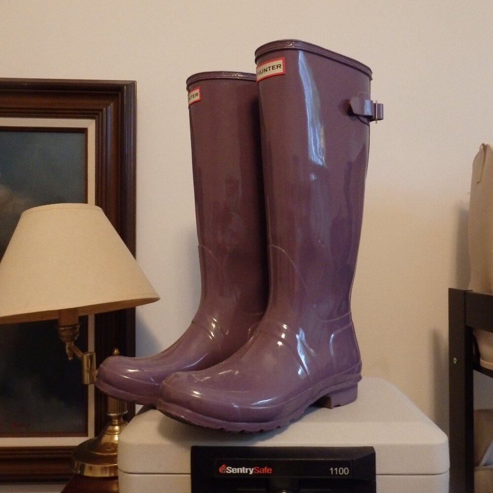 Rare PURPLE Hunter rain boots wellies Excellent condition US woman's 10